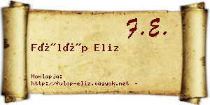 Fülöp Eliz névjegykártya